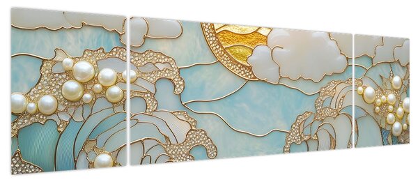 Obraz - 3D perły w oceanie (170x50 cm)