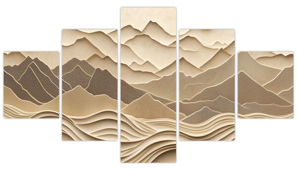 Obraz - 3D linie gór (125x70 cm)