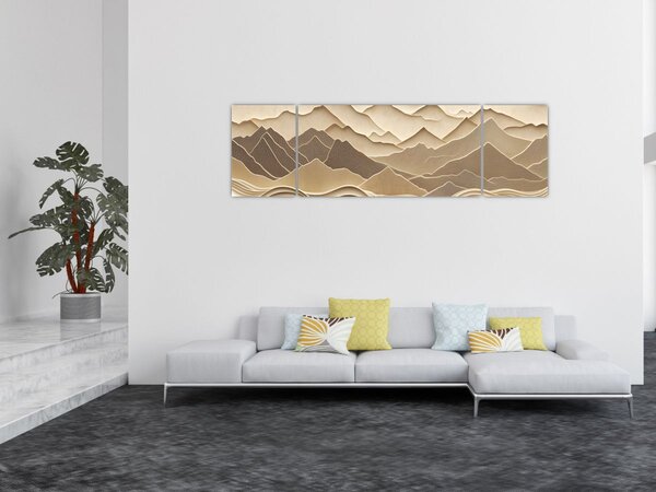 Obraz - 3D linie gór (170x50 cm)