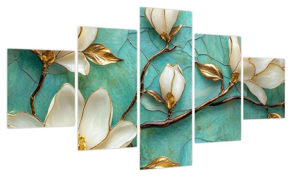 Obraz - 3D magnolie (125x70 cm)