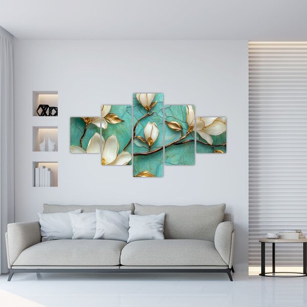 Obraz - 3D magnolie (125x70 cm)