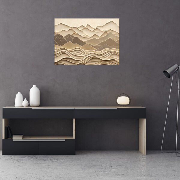 Obraz - 3D linie gór (70x50 cm)