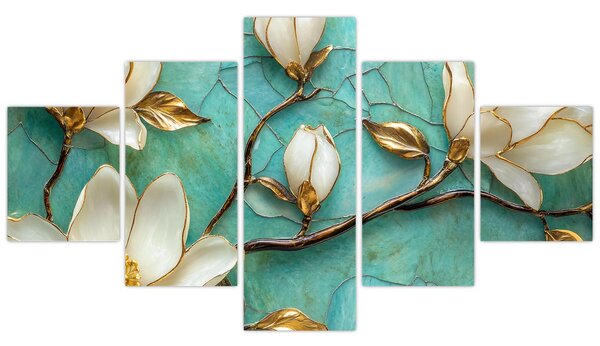Obraz - 3D magnolie (125x70 cm)