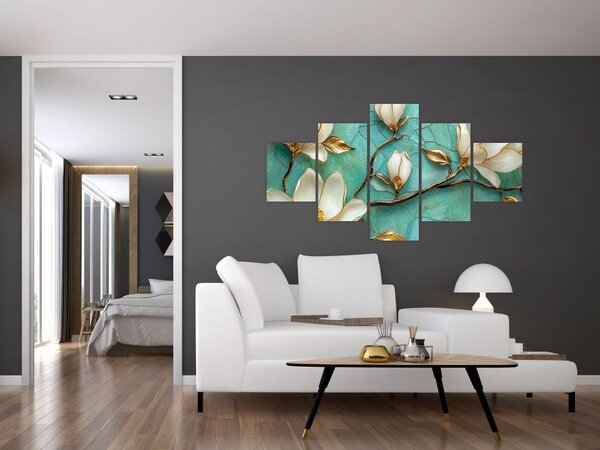Obraz - 3D magnolie (125x70 cm)