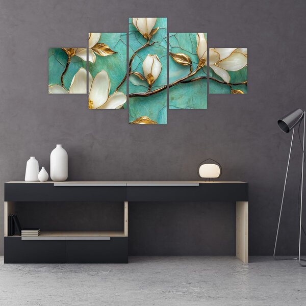 Obraz - 3D magnolie (125x70 cm)