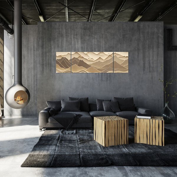 Obraz - 3D linie gór (170x50 cm)