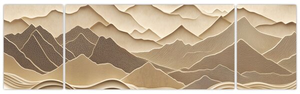 Obraz - 3D linie gór (170x50 cm)