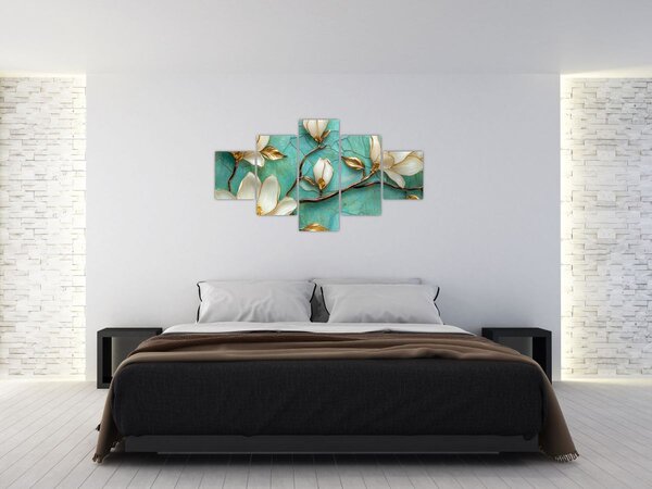 Obraz - 3D magnolie (125x70 cm)