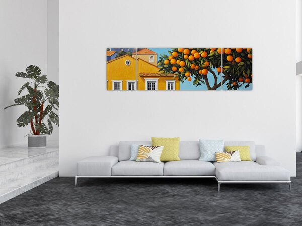 Obraz - Drzewo pomarańczowe (170x50 cm)