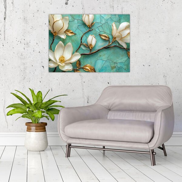 Obraz - 3D magnolie (70x50 cm)