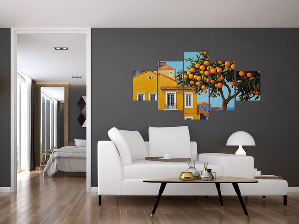Obraz - Drzewo pomarańczowe (125x70 cm)