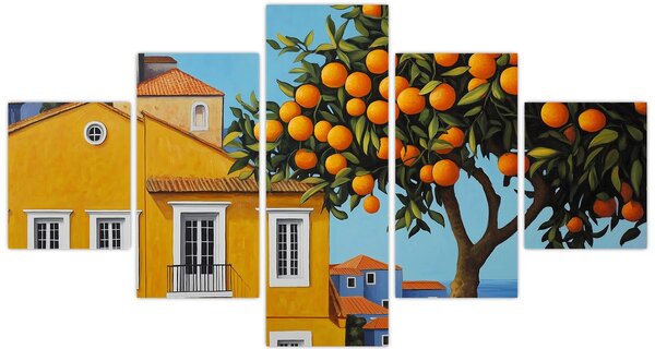 Obraz - Drzewo pomarańczowe (125x70 cm)