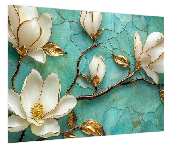 Obraz - 3D magnolie (70x50 cm)