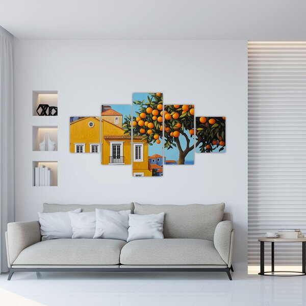 Obraz - Drzewo pomarańczowe (125x70 cm)