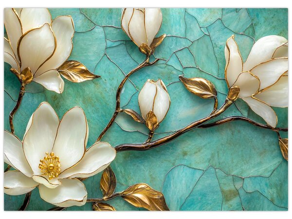 Obraz - 3D magnolie (70x50 cm)