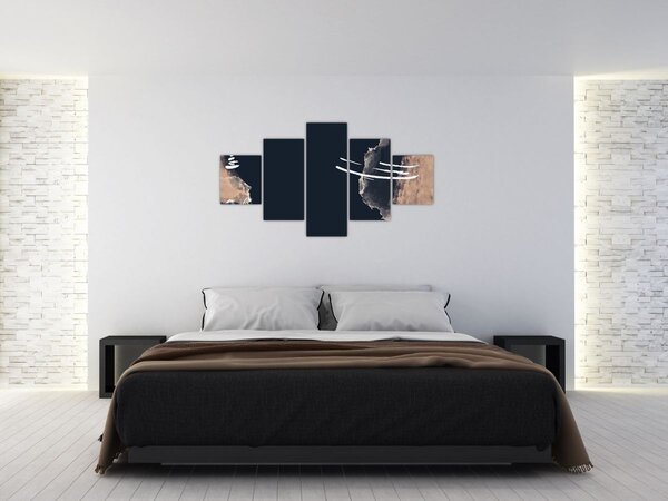 Obraz - Ciemnoniebieska abstrakcja (125x70 cm)