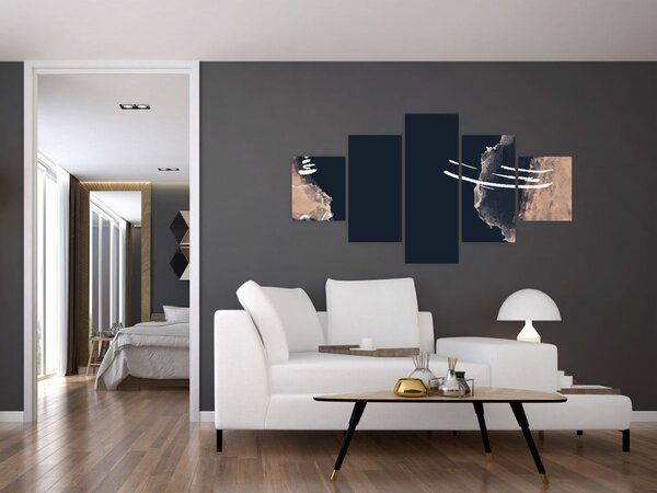 Obraz - Ciemnoniebieska abstrakcja (125x70 cm)