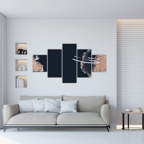 Obraz - Ciemnoniebieska abstrakcja (125x70 cm)