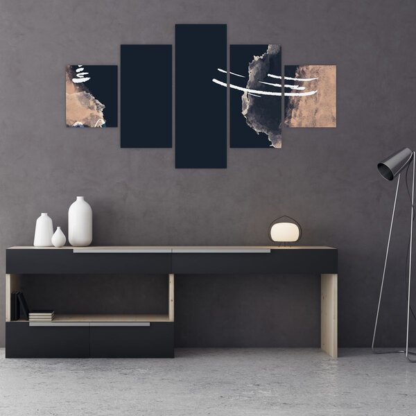 Obraz - Ciemnoniebieska abstrakcja (125x70 cm)