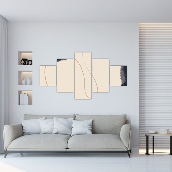 Obraz - Beżowa abstrakcja (125x70 cm)