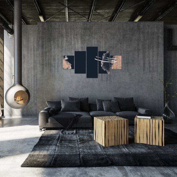 Obraz - Ciemnoniebieska abstrakcja (125x70 cm)