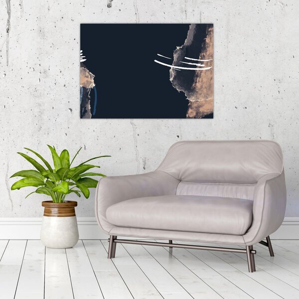 Obraz - Ciemnoniebieska abstrakcja (70x50 cm)