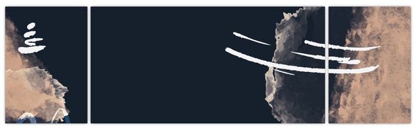 Obraz - Ciemnoniebieska abstrakcja (170x50 cm)