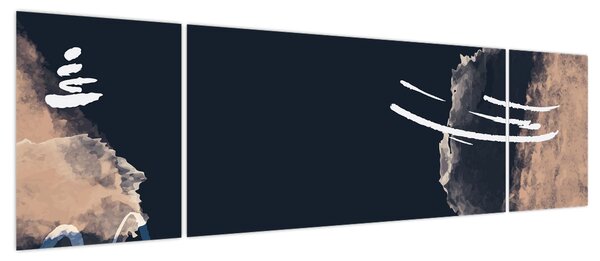 Obraz - Ciemnoniebieska abstrakcja (170x50 cm)