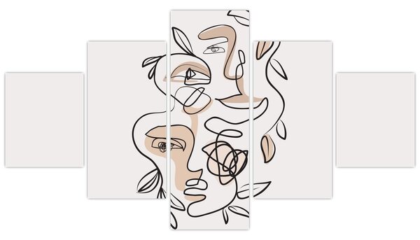 Obraz - Makijaż twarzy ze sztuką linii (125x70 cm)