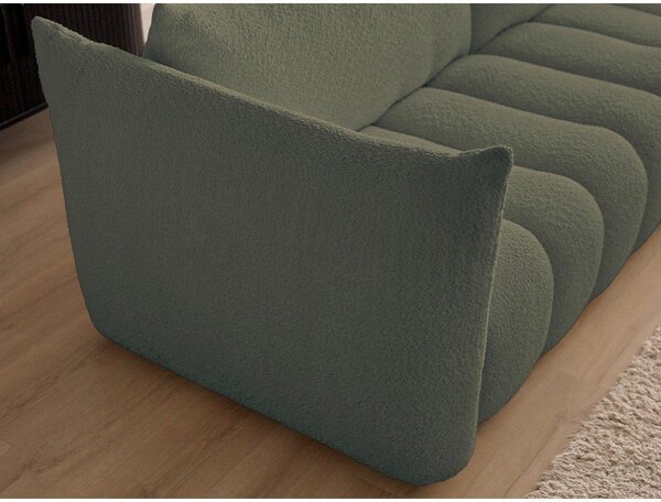 Zielona sofa z materiału bouclé 286 cm Azra – Bobochic Paris