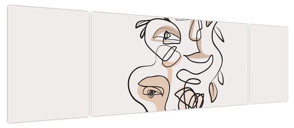 Obraz - Makijaż twarzy ze sztuką linii (170x50 cm)