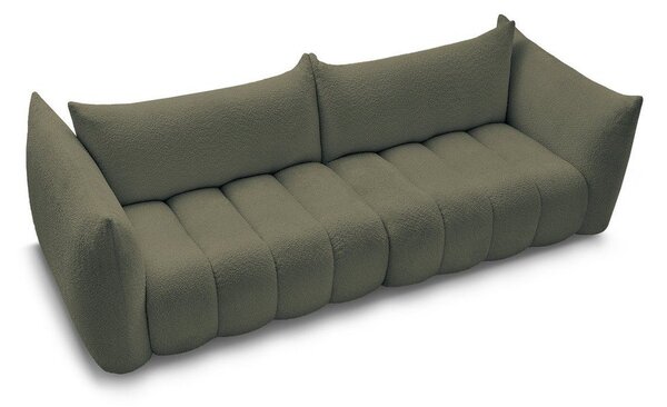 Zielona sofa z materiału bouclé 286 cm Azra – Bobochic Paris