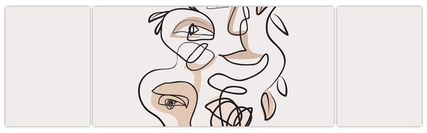 Obraz - Makijaż twarzy ze sztuką linii (170x50 cm)
