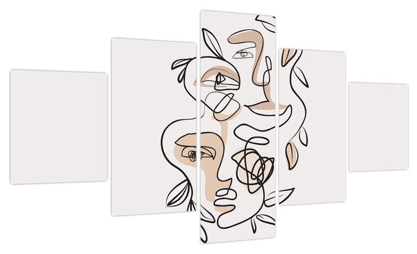 Obraz - Makijaż twarzy ze sztuką linii (125x70 cm)