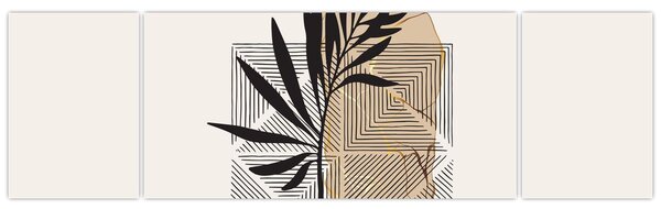Obraz - Abstrakcja z tropikalnymi liśćmi N⁰1 (170x50 cm)