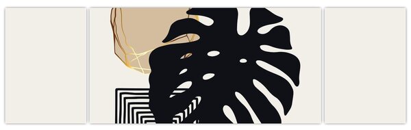 Obraz - Abstrakcja z tropikalnymi liśćmi N⁰2 (170x50 cm)