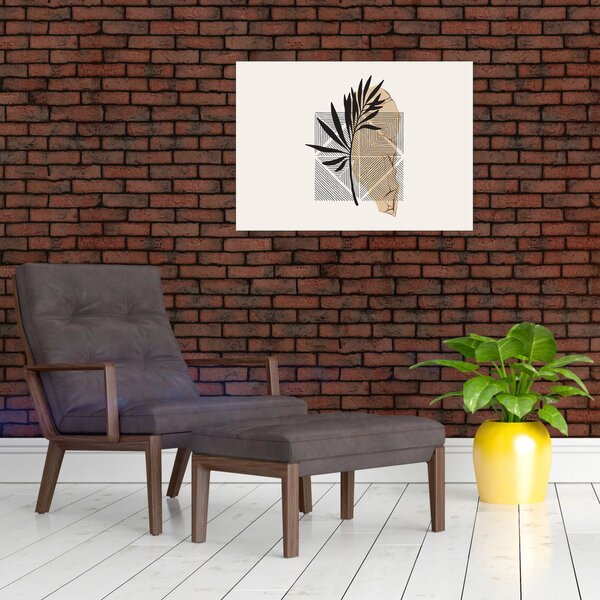 Obraz - Abstrakcja z tropikalnymi liśćmi N⁰1 (70x50 cm)