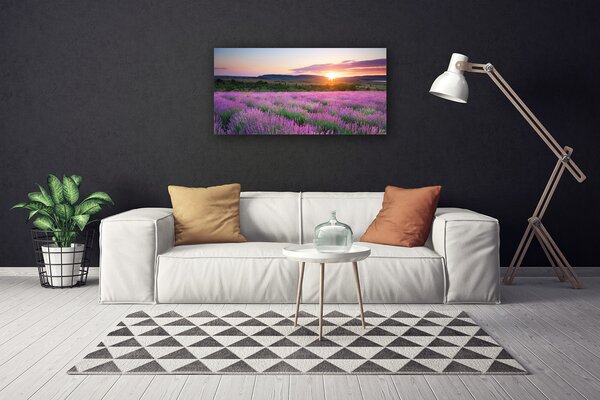 Obraz canvas Lawendowy Zmierzch na Polu