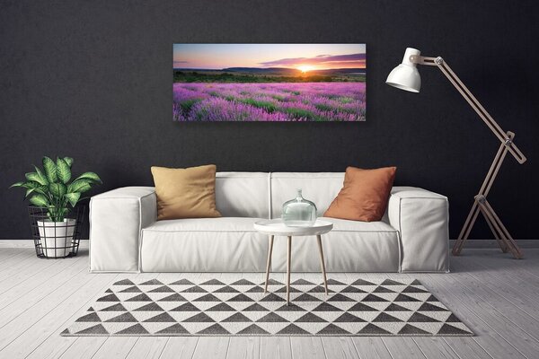 Obraz canvas Lawendowy Zmierzch na Polu