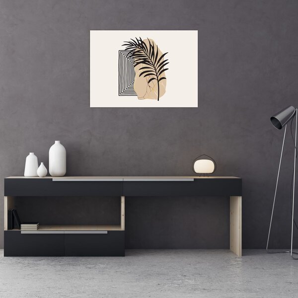 Obraz - Abstrakcja z tropikalnymi liśćmi N⁰3 (70x50 cm)
