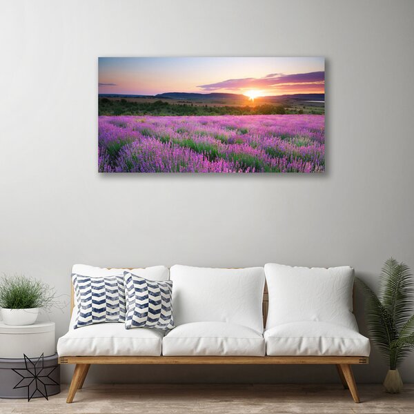 Obraz canvas Lawendowy Zmierzch na Polu
