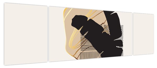 Obraz - Abstrakcja z tropikalnymi liśćmi N⁰4 (170x50 cm)