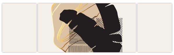 Obraz - Abstrakcja z tropikalnymi liśćmi N⁰4 (170x50 cm)