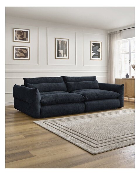 Ciemnoniebieska sofa z tkaniny szenilowej 276 cm Neil – Bobochic Paris