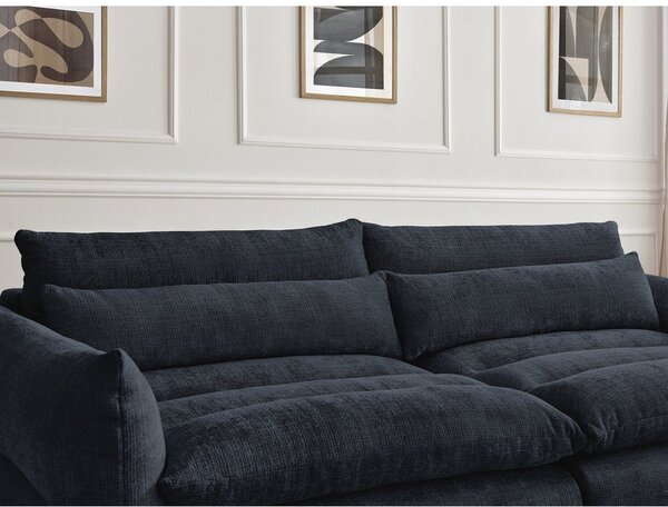 Ciemnoniebieska sofa z tkaniny szenilowej 276 cm Neil – Bobochic Paris