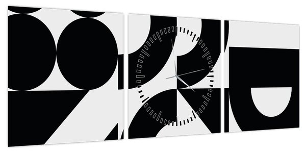 Obraz - Abstrakcja geometryczna N⁰2 (z zegarem) (90x30 cm)