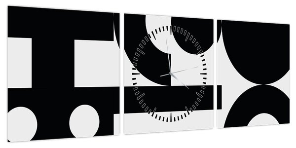 Obraz - Abstrakcja geometryczna N⁰3 (z zegarem) (90x30 cm)