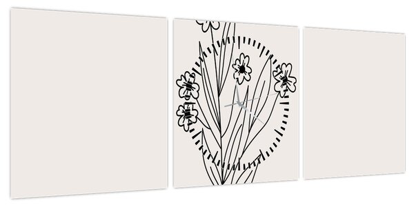 Obraz - Meadow Flower N⁰1 (z zegarem) (90x30 cm)