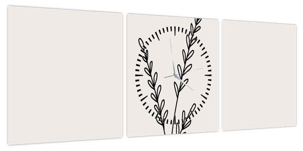 Obraz - Meadow Flower N⁰2 (z zegarem) (90x30 cm)