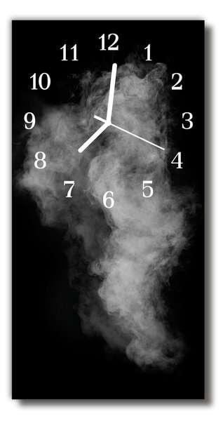 Zegar Szklany Pionowy Dym abstrakcja Czarno-biały